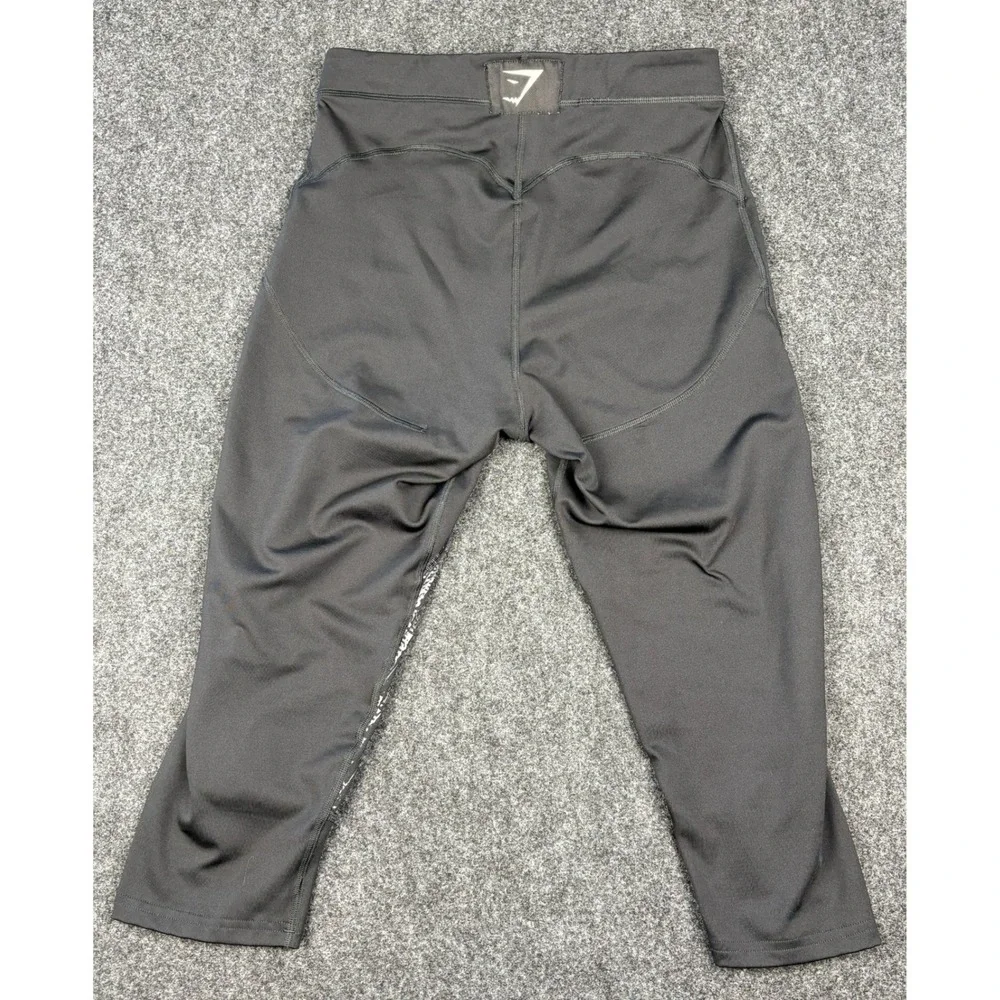 Gymshark Mens Black Graphic Print Cropped Leggings GLLG4165-BK SS20-184 Medium